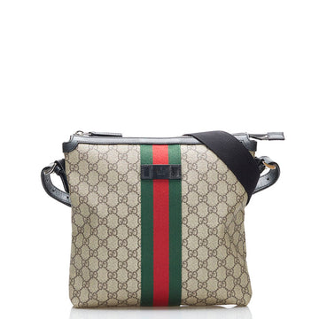 Gucci GG Supreme Sherry Line Shoulder Bag 387111 Beige Green Red Canvas Leather Ladies GUCCI