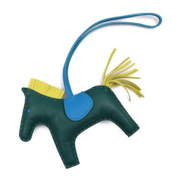 HERMES Rodeo MM Keychain Anyomilo Malachite Blue Zanzibar Lime Bag Charm Horse