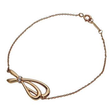 TIFFANY&Co. Bracelet Ladies 750PG Diamond Bow Ribbon Pink Gold