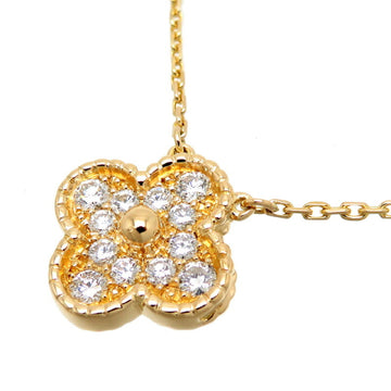 VAN CLEEF & ARPELS 750YG Alhambra Diamond Women's Necklace 750 Yellow Gold