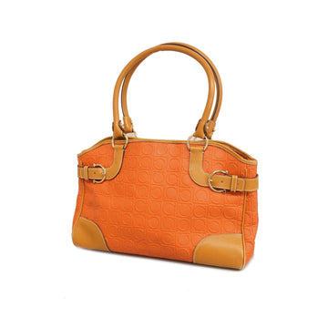 Salvatore Ferragamo Gancini Women's Leather Tote Bag Brown,Orange