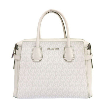 MICHAEL KORS Mercer Leather Belt Satchel Handbag 30T9SM9S6B White Ladies