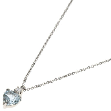 TIFFANY Aquamarine Diamond Necklace Platinum PT950/K14WG Women's &Co.