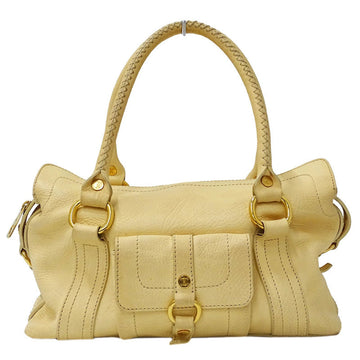 Celine Handbag Bag Leather Cream Ladies