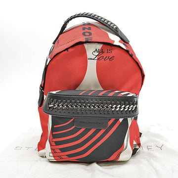 Stella McCartney Backpack Red Black White Nylon Leather Shoulder Bag Ladies