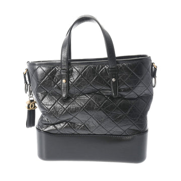 CHANEL Gabriel de  Chain Shoulder Black Gold/Ladies Leather Bag