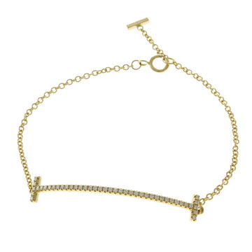 TIFFANY T Smile Bracelet K18 Yellow Gold Diamond Women's &Co.