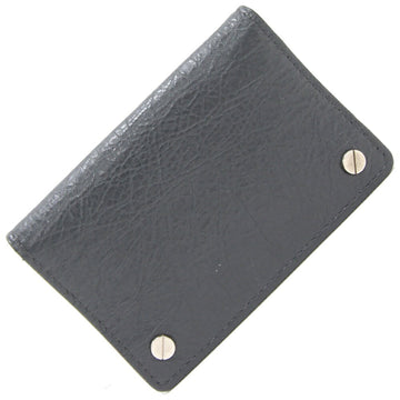 BALENCIAGA Business Card Holder 311825 Dark Gray Leather Case Pass Women's Men's