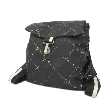 Chanel Travel Line Rucksack Women's Nylon Canvas Backpack Black