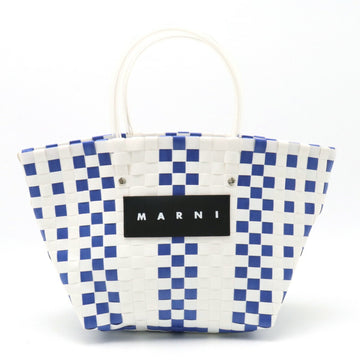 MARNI FLOWER CAFE Flower Cafe Handbag Tote Bag Polypropylene White Blue