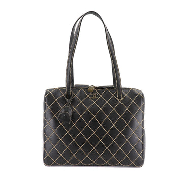 Chanel wild stitch shoulder bag leather black vintage Wild Stitch Shoulder Bag