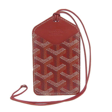 GOYARD Leather Choiseul with Strap Pass Case Card Red Ladies