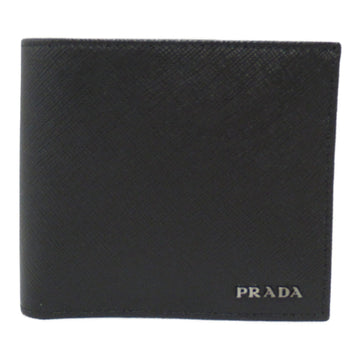 PRADA Two fold wallet Black leather 2MO7382E26F0R8F