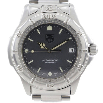 TAG HEUER Professional Watch 200M 4000 Series 999.206K Stainless Steel Silver Quartz Analog Display Men's Black Dial