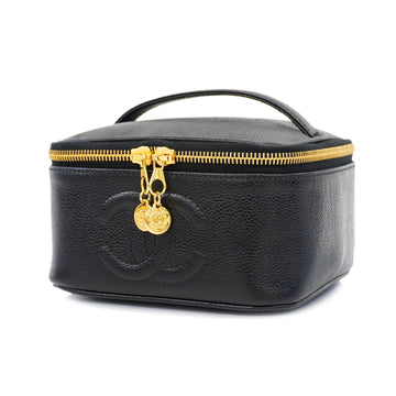 CHANELAuth  2way Bag Women's Caviar Leather Vanity Bag Black