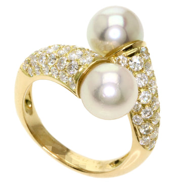Van Cleef & Arpels Pearl Diamond Rings K18 Yellow Gold Ladies