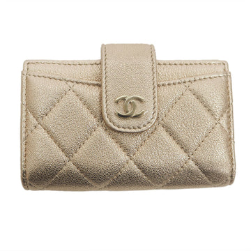 CHANEL Classic Small Wallet AP1991 Gold Coin Case Ladies