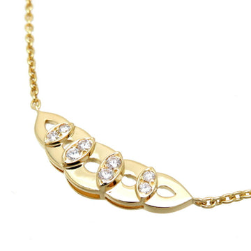 CHRISTIAN DIOR 750YG 0.02ct Diamond Women's Necklace 750 Yellow Gold