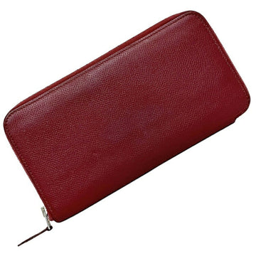 Hermes Long Wallet Azap Bordeaux Rouge Glenat Silk In Leather Epson HERMES Round Ladies
