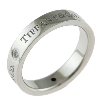 TIFFANY Flat Band Ring No. 11 Pt950 Platinum Diamond Women's &Co.