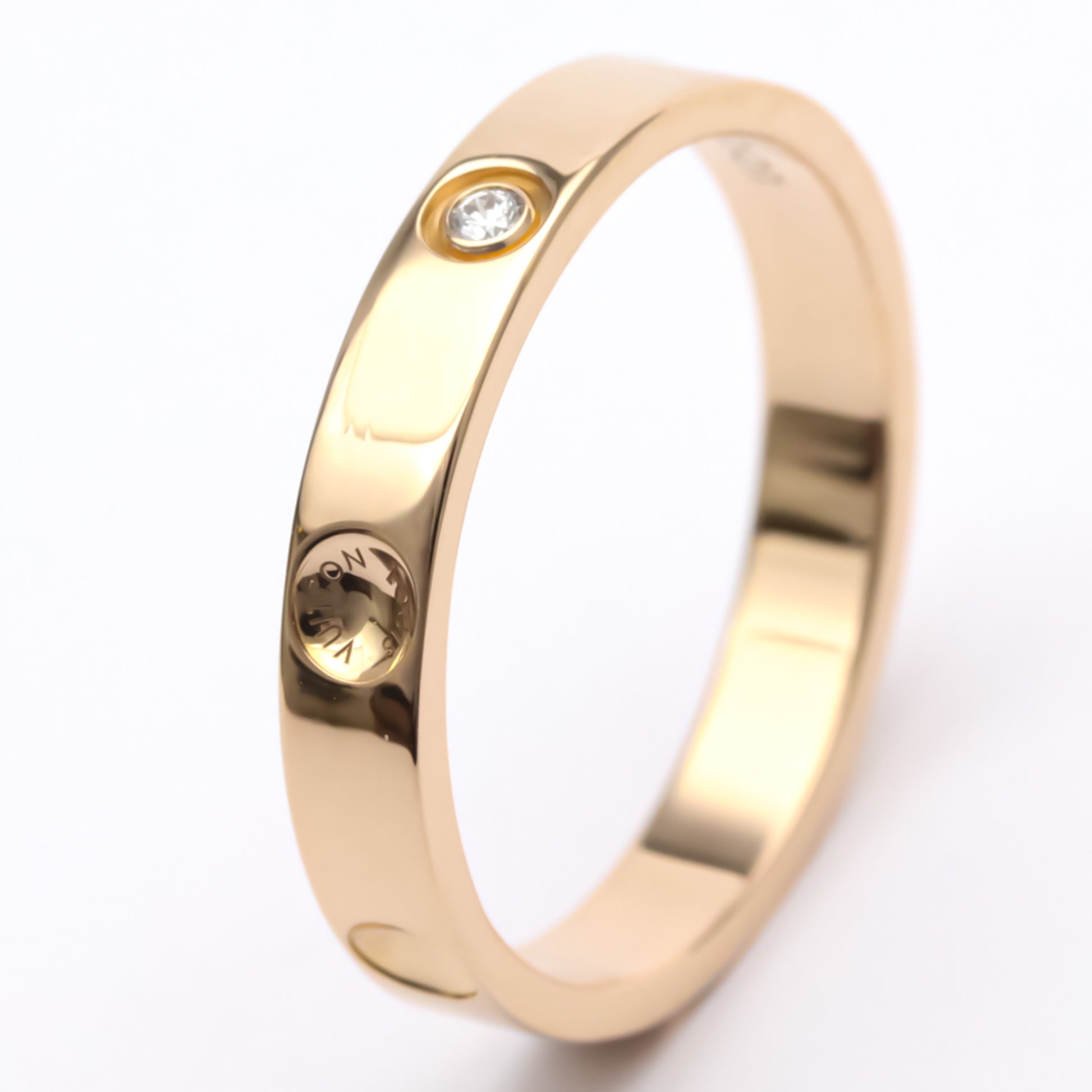 Polished LOUIS VUITTON Alliance Emplant #58 Diamond Ring 18K