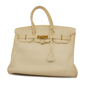 Hermes Birkin 35 Women's Taurillon Clemence Leather Handbag White