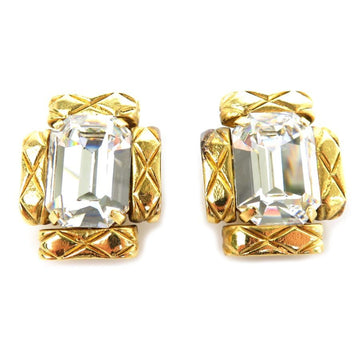 CHANEL earrings metal/rhinestone gold/silver