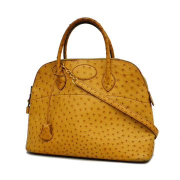 Hermes 2way bag Bolide 35 ???U engraved ostrich saffron gold metal