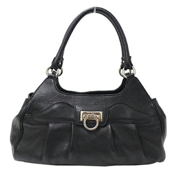 SALVATORE FERRAGAMO Bag Ladies Gancini Handbag Leather Black A069