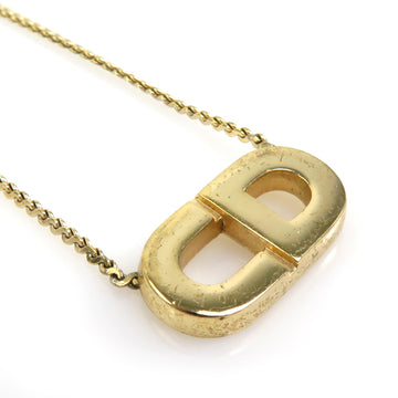 CHRISTIAN DIOR necklace CD metal gold unisex