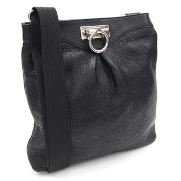 Ferragamo Shoulder Bag Gancini 21 B499 Black Leather Ladies Salvatore ferragamo
