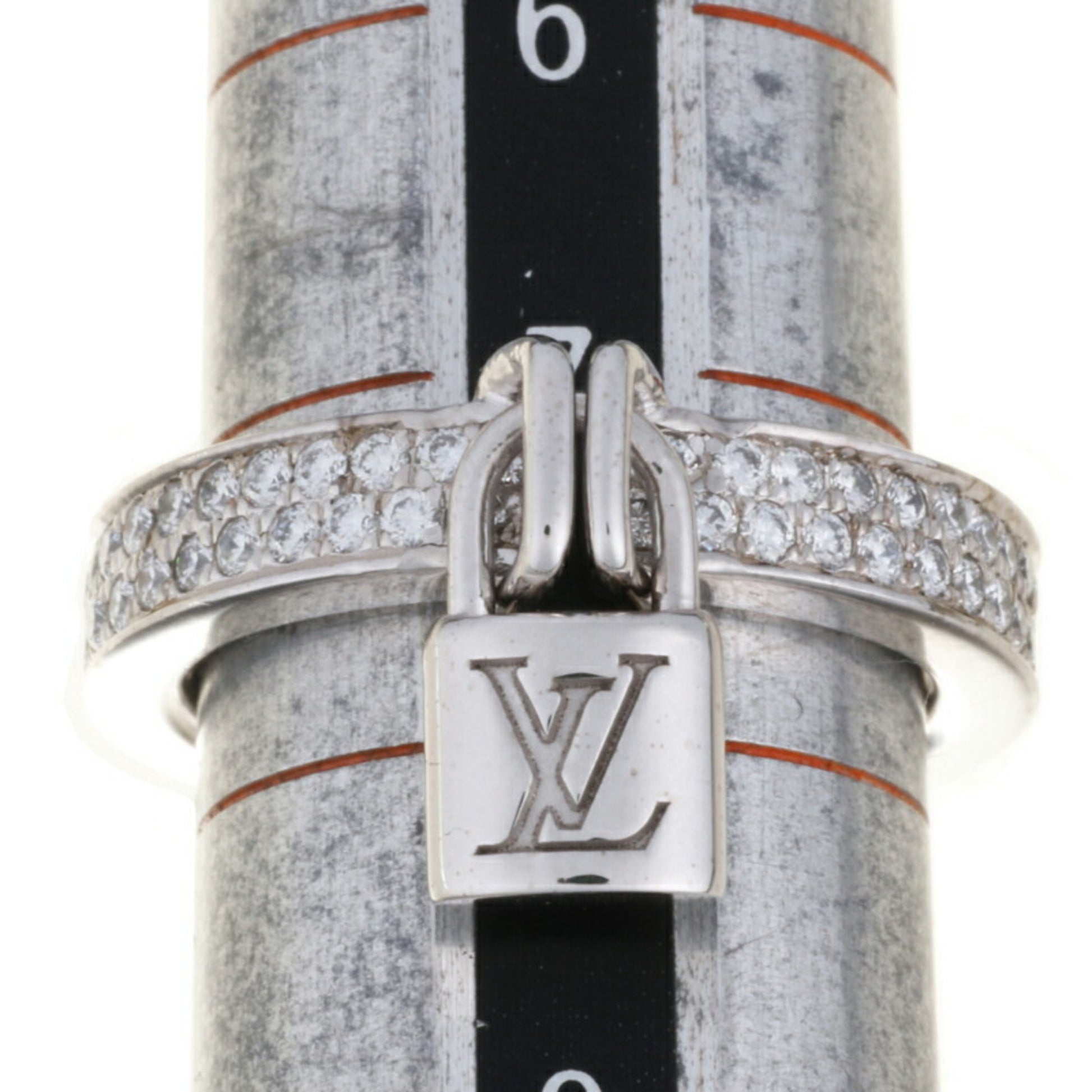 Louis Vuitton Berg Lock It #48 Ladies Rings 750 White Gold 7.5 Silver