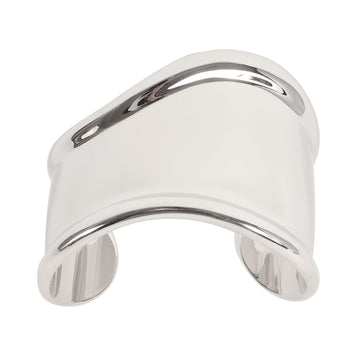 TIFFANY&Co.  Elsa Peretti Small Bone Cuff Bangle 43mm Sterling Silver Ag925 Right Hand Bracelet Jewelry Made in Italy Men's
