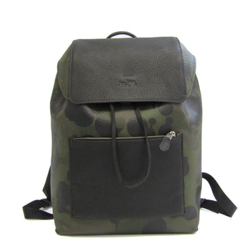 COACH 72000 Men's Leather Backpack Black,Green