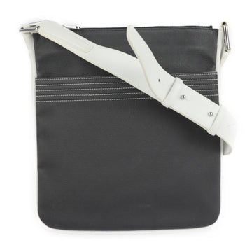 LOEWE Repeat Anagram Shoulder Bag PVC Leather Black White Silver Metal Fittings Crossbody No Gusset