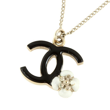 Chanel here mark logo flower necklace