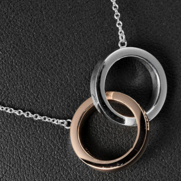 TIFFANY 1837 Interlocking Circle Necklace 925 Silver Rubedo Metal &Co.