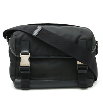 PRADA shoulder bag nylon leather NERO black VA1063