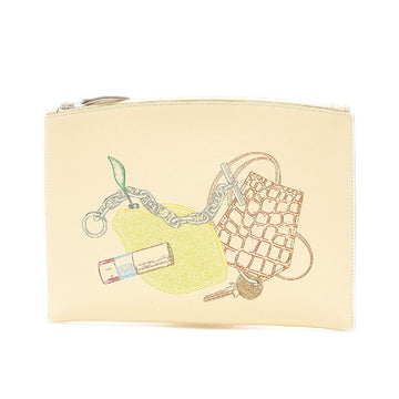 HERMES Clutch Bag In and Out Nata Vaux Swift U Stamp