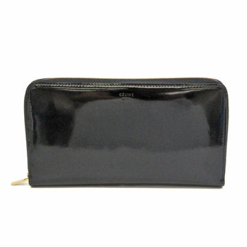 CELINE 102593RSP Women's Enamel Leather Long Wallet [bi-fold] Black