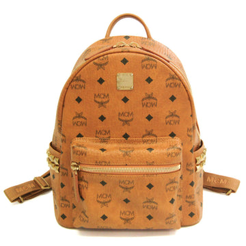 MCM Visetos Stark With Side Studs MMK6SVE37CO001 Women's Leather,PVC Backpack Black,Brown