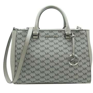 MICHAEL KORS KELLEN Medium Satchel 2Way Bag Ladies Handbag 38S9XSOS2V Leather Light Gray