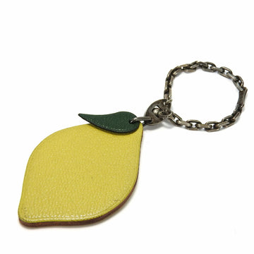 HERMES Bag Charm Leather Yellow Fruit Lemon Ladies