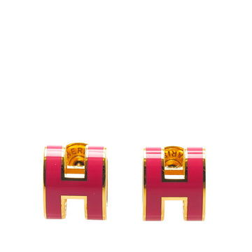 Hermes pop ash mini earrings pink plated ladies HERMES