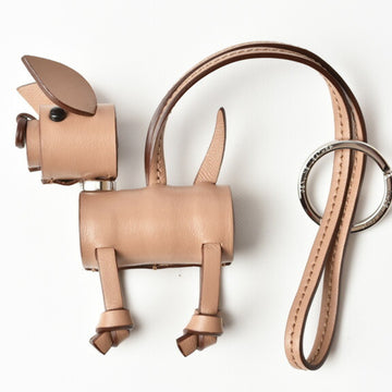 TOD'S Bag Charm Key Ring  Animal Motif Dog TERRIER Light Brown