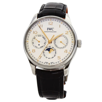 IWCID&C IW344203 Portokise Perpetual Calendar Watch Stainless Steel/Leather Men's