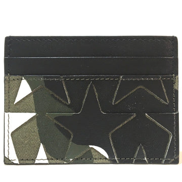 VALENTINO GARAVANI Garavani MY2P0448GAC Camouflage Pattern Men's Women's Business Card Holder Case Canvas/Leather Unisex Army Green