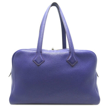 Hermes Victoria 35 N Engraved Ladies Handbag Taurillon Clemence Violet Purple
