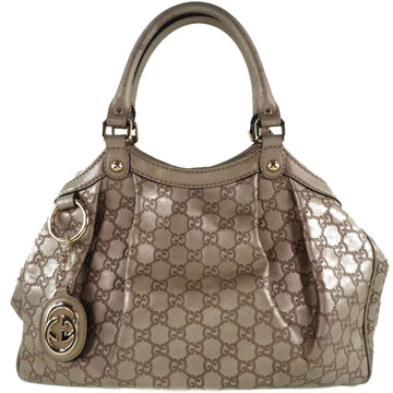 Gucci Suki Interlocking G 211944 Striped Leather Gold Women's Handbag