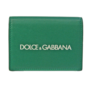 DOLCE & GABBANA BP2525 Women's Leather Wallet [tri-fold] Green